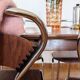 Set of 4 vintage bistro chairs in wood and chrome with postmodern design from