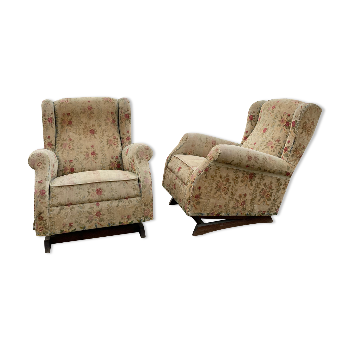 Pair of armchairs 1940 rocking-chair