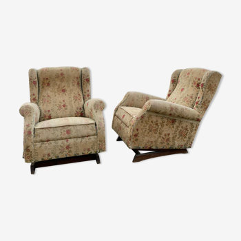 Pair of armchairs 1940 rocking-chair