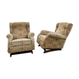 Pair of armchairs 1940 rocking-chair