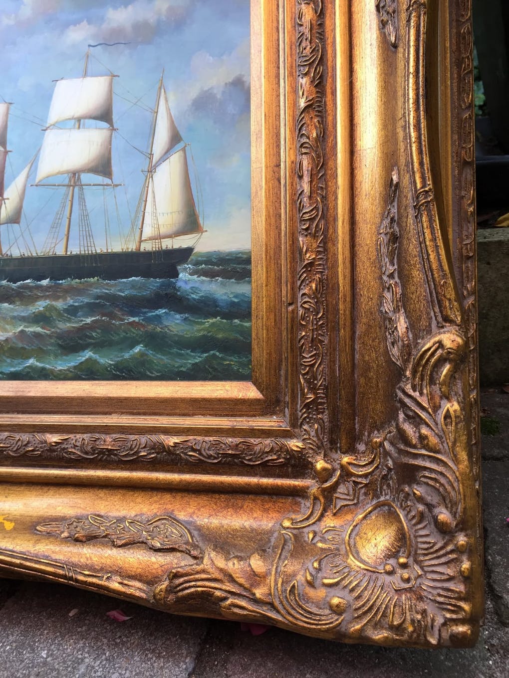 Tableau marine huile sur bois