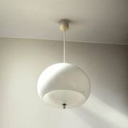 Harvey Guzzini Burgos Hanging Lamp, White Acrylic, 1960s 70s
