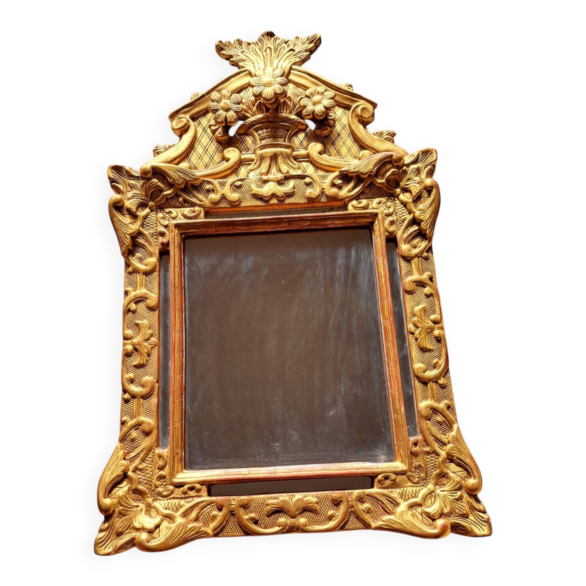 Golden mirror with pareclises from Baucaire