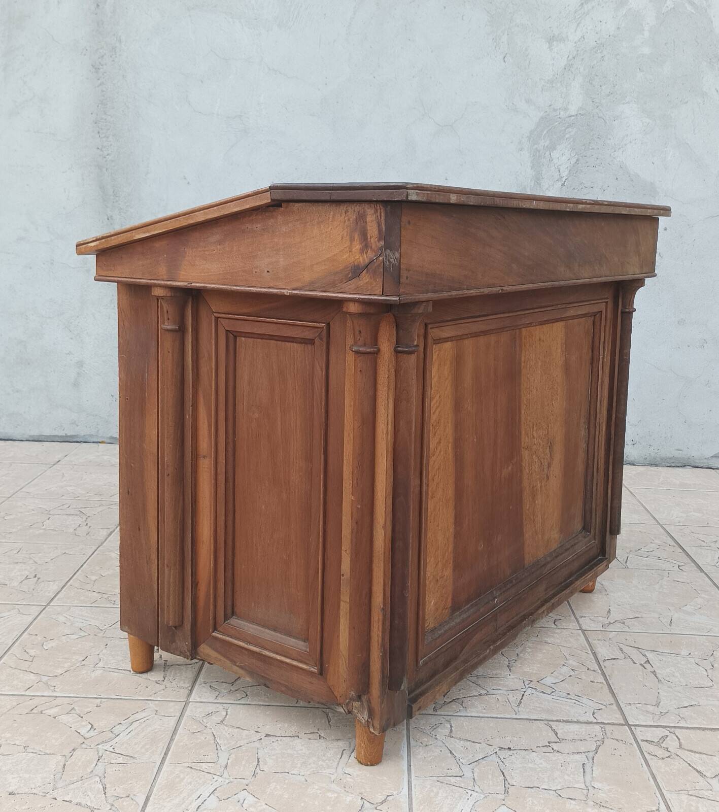19th-century walnut writing desk.