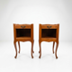 Paire de tables de chevet style Louis XV en merisier