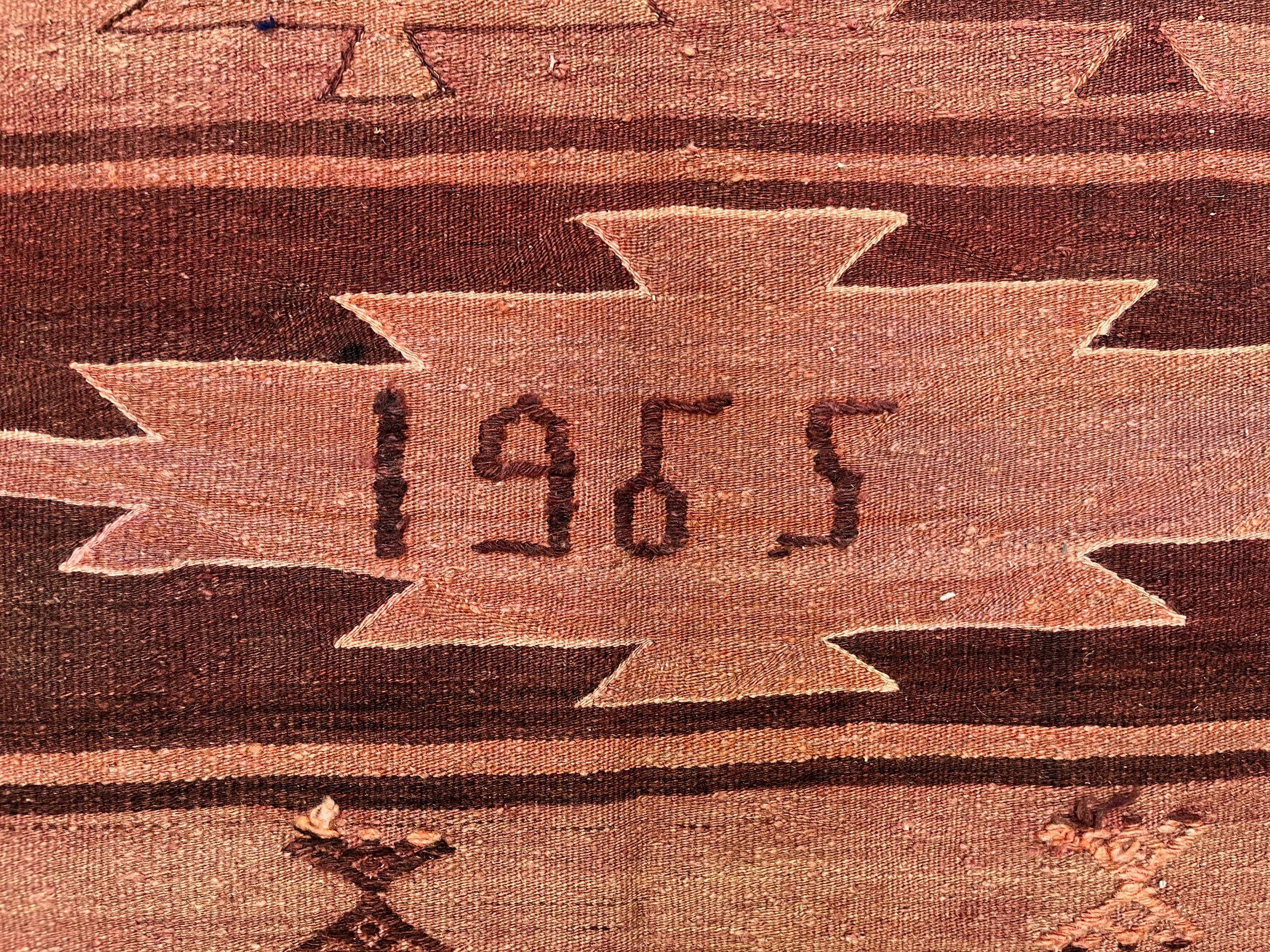 Large Vintage Turkish Kilim Rug 327x167 cm Wool Kelim