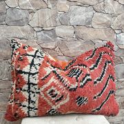 Housse de coussin Kilim berbère vintage : Coussin en laine marocaine