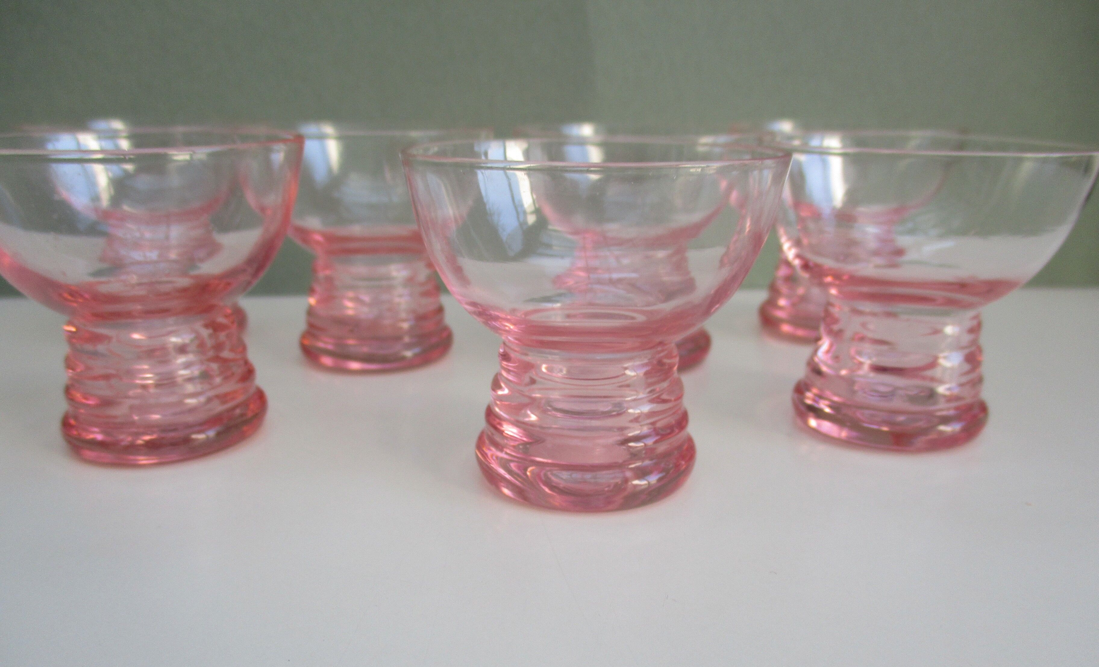 Seven small glasses from art deco-glass