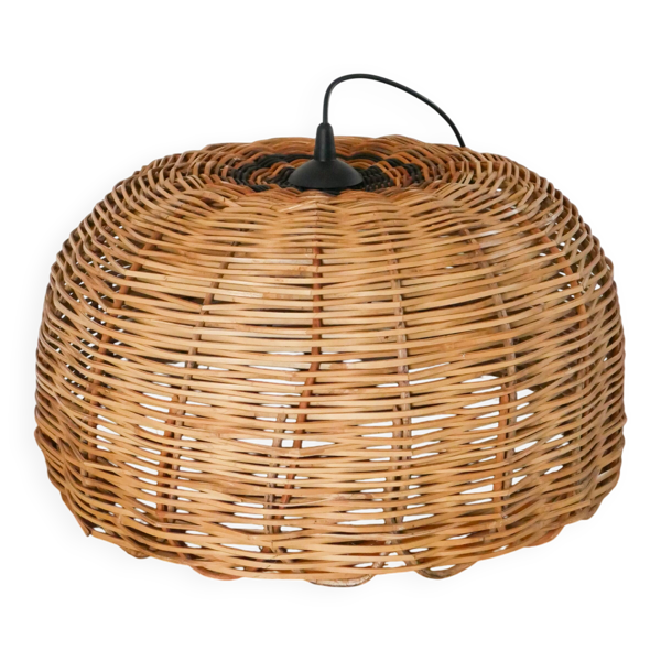 Suspension géante en osier, forme Ronde, 1970 - 54 X 34 cm