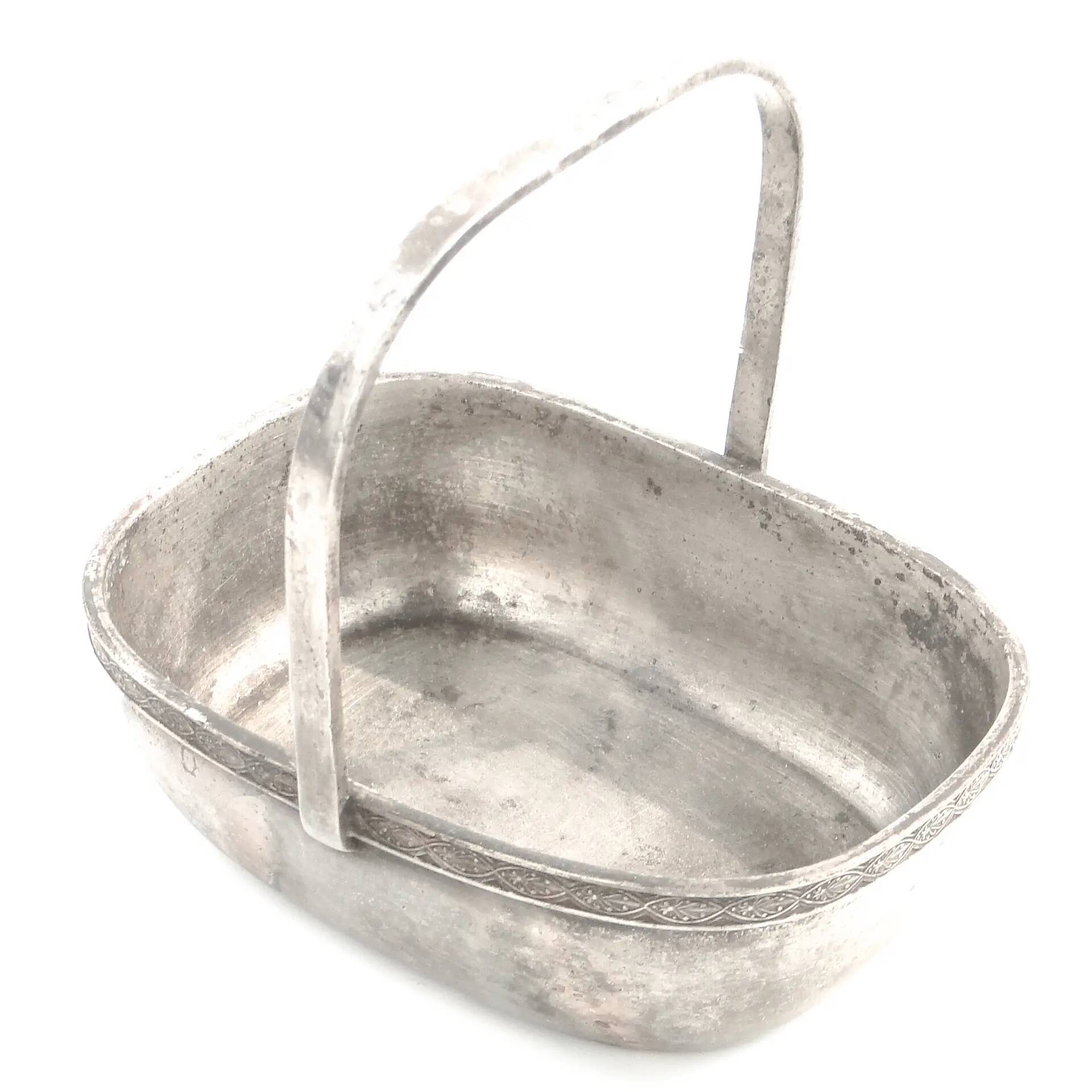 Art Deco nut basket, silver-plated metal, Norblin, Poland, 1930s