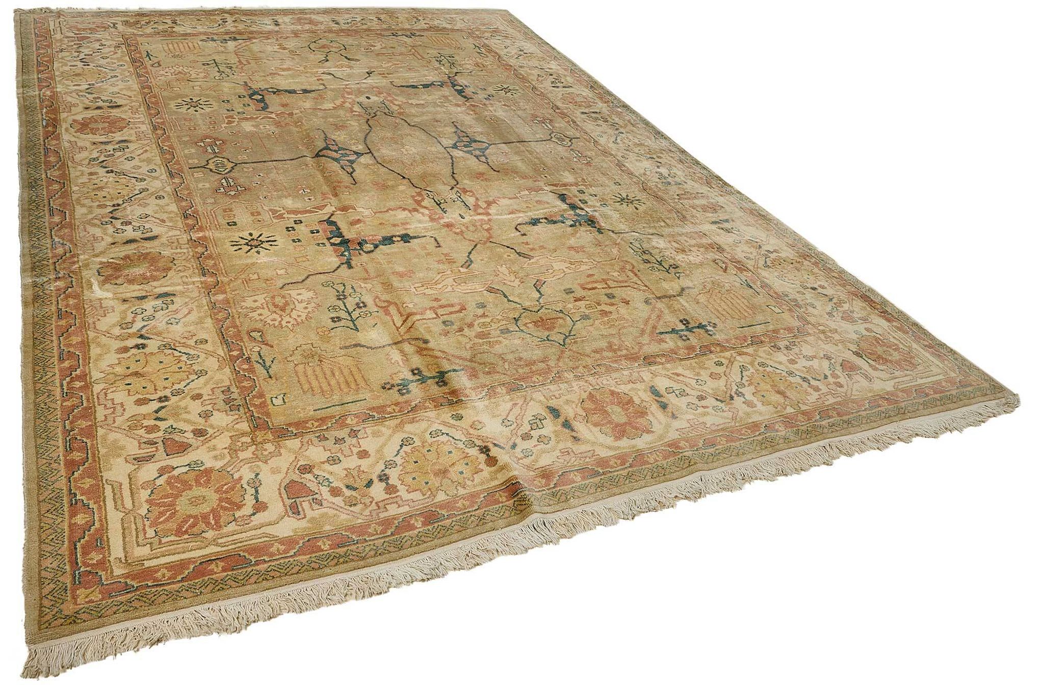 Turkish Handknotted Wool Oushak Rug 270 cm x 370 cm