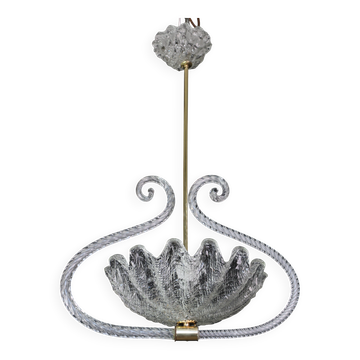 Charming Art Deco Pendant Chandelier by Ercole Barovier, 1940s