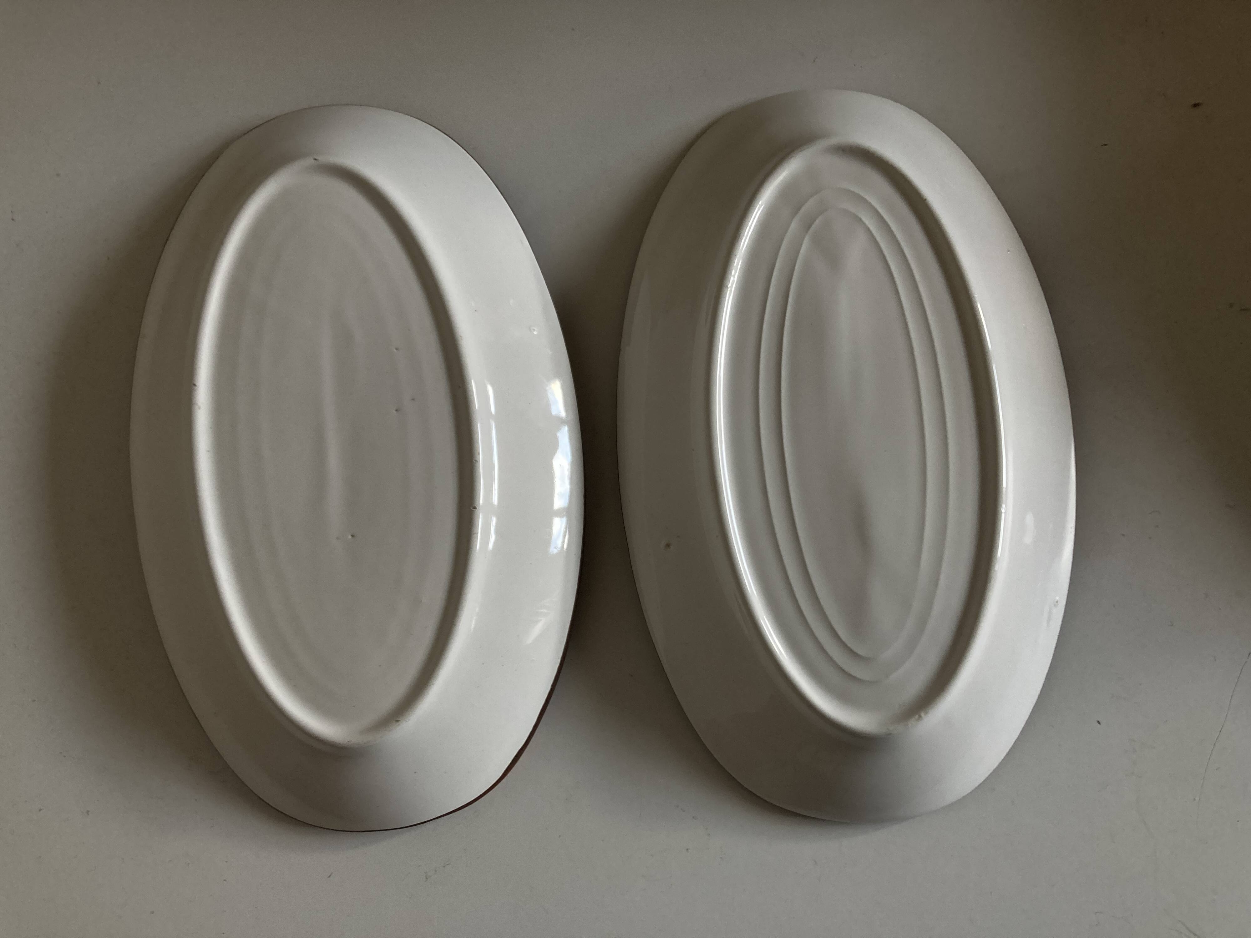 Pair of scandinavian siena kmk glazed earthenware dishes 1965