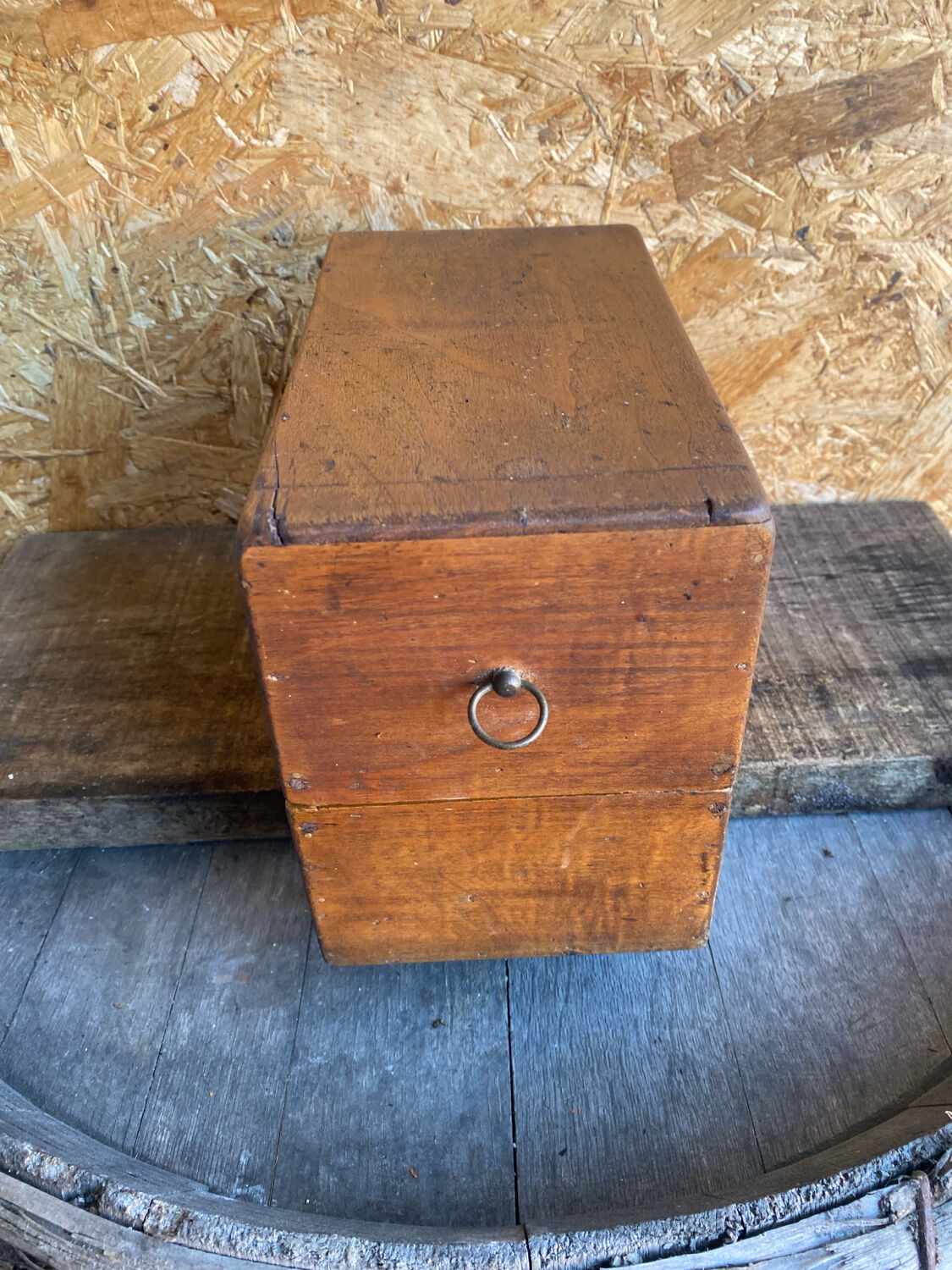 Old Box Vintage Wooden Card Storage #D890