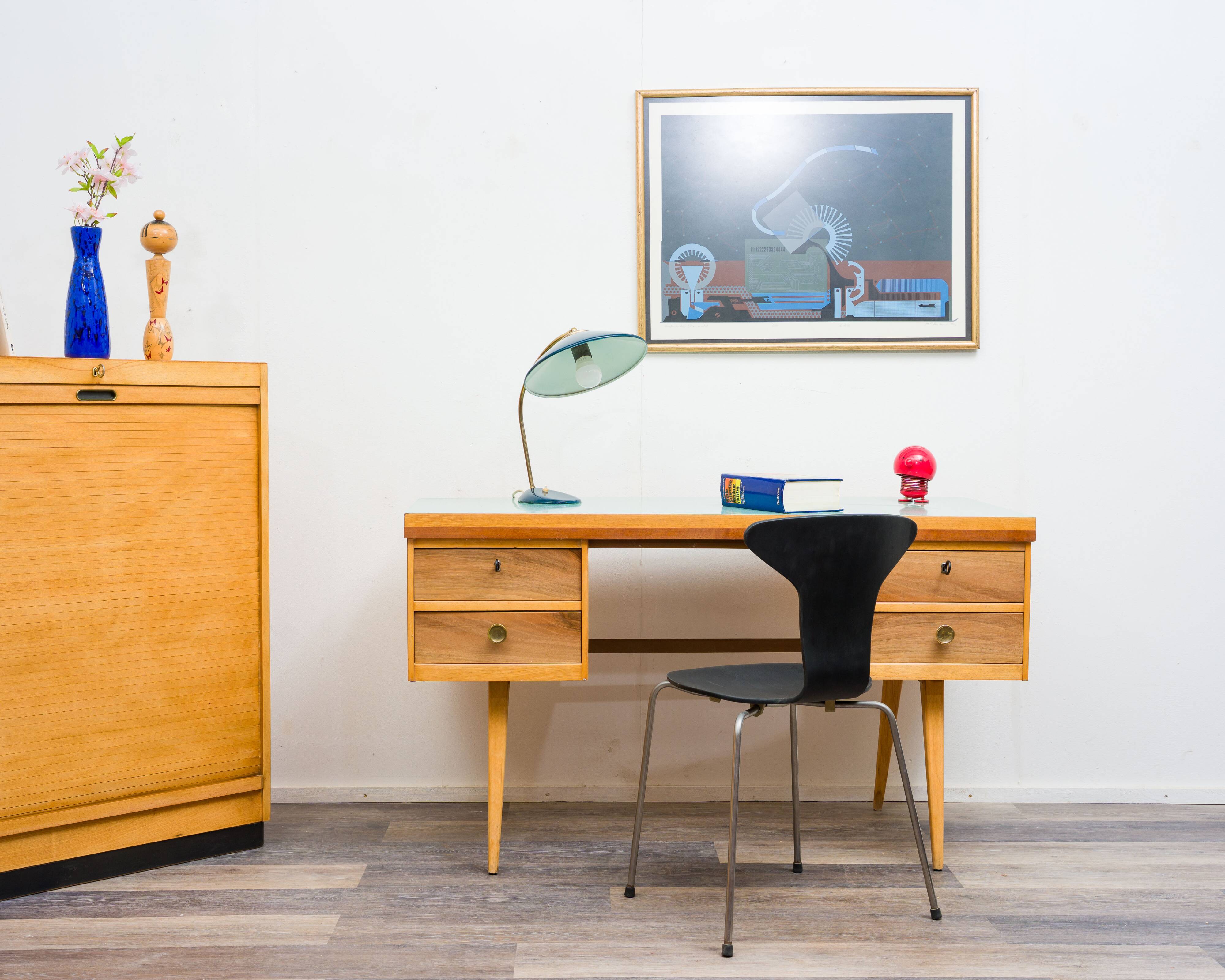 1950s desk, beech/resopal. Manufacturer: Ekawerk