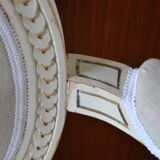 Swedish gustavian sofa white pastel and linen, 19th century