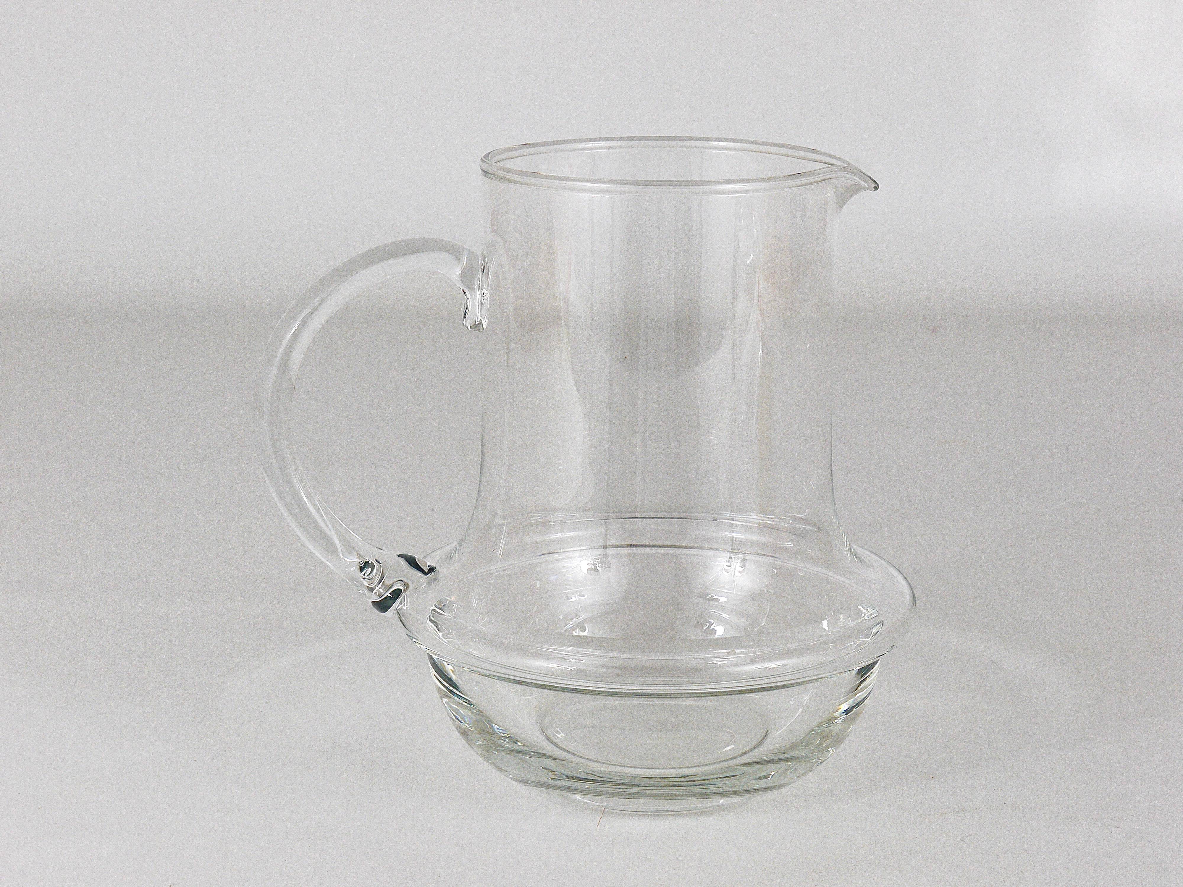Mid-century glass pitcher by Carl Auböck, Ostovics Culinar, Austria, 1970s.