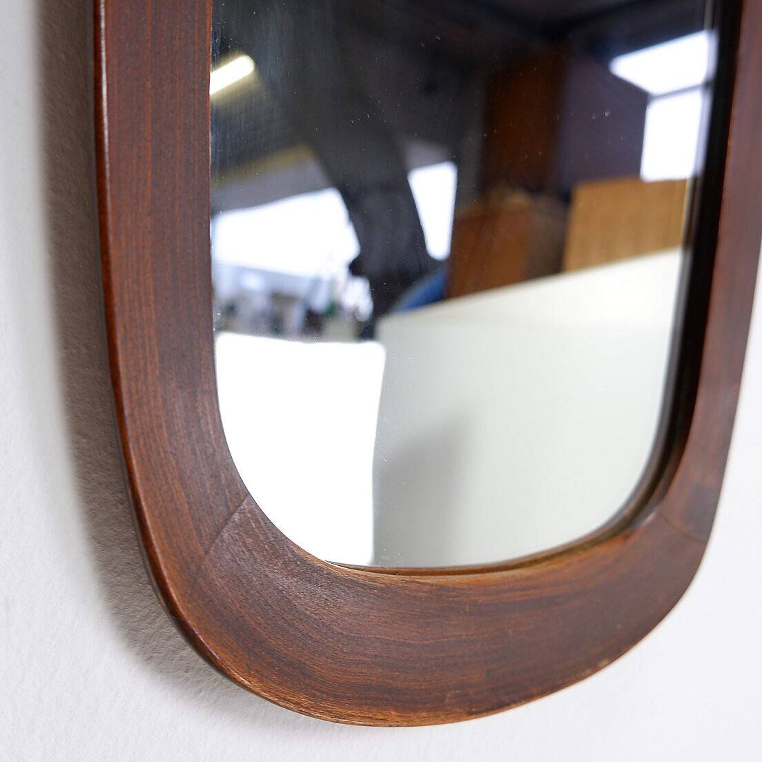 1960s Danish teak mirror H:73cm