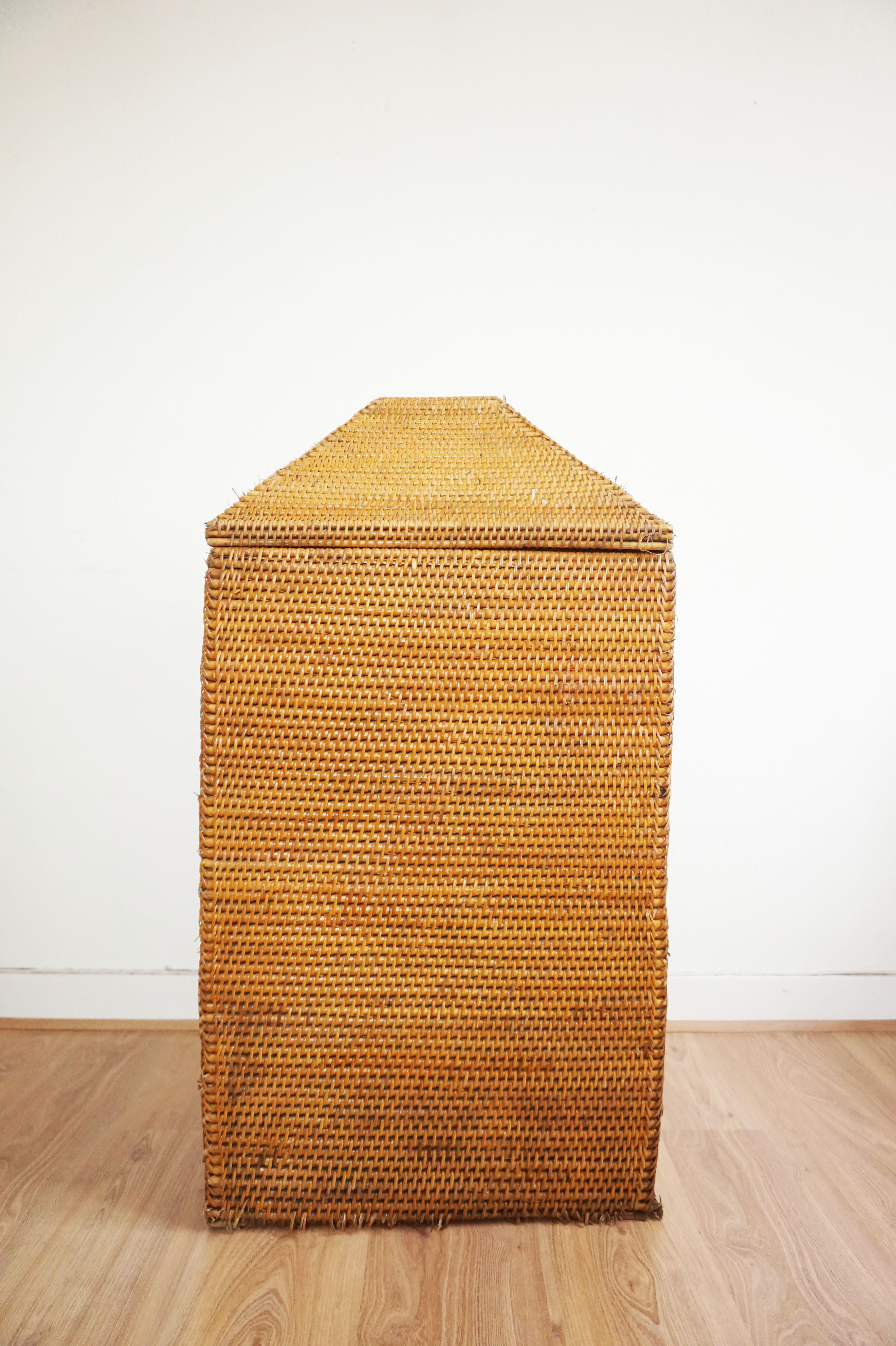 Vintage rattan and wicker storage box