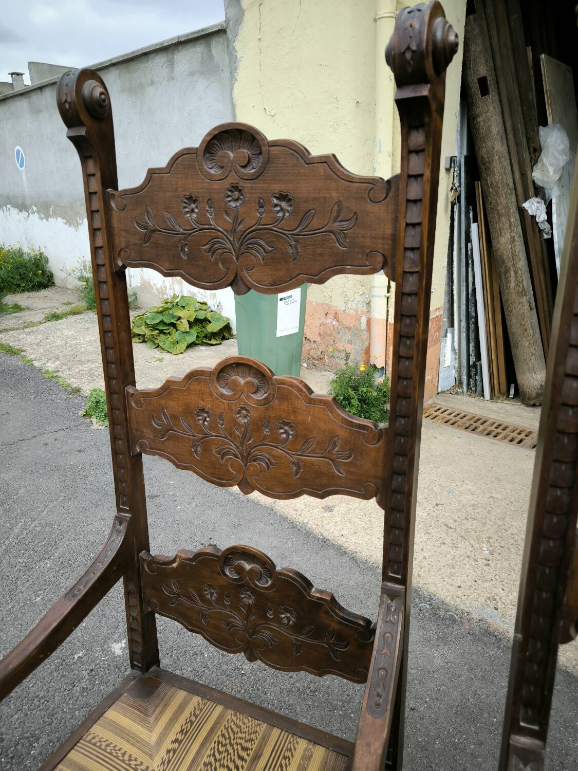 Pair of large, heavy armchairs from the late 19th century