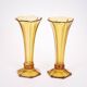 Art Deco Val Saint Lambert Belgian amber glass tulip vases, set of 2.