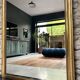 Pearled fireplace mirror 162.5/107.5cm gilded with gold leaf, fireplace trumeau, mirror.