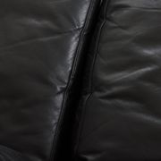 Danish black leather and rosewood sofa