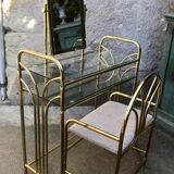 Golden dressing table and armchair