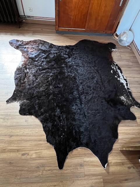 Brown cowhide rug, 2.30m