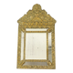 Ancien miroir à coussin repoussé facetté France