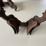 Pair of winged dragon sconces in carved wood