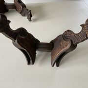 Pair of winged dragon sconces in carved wood