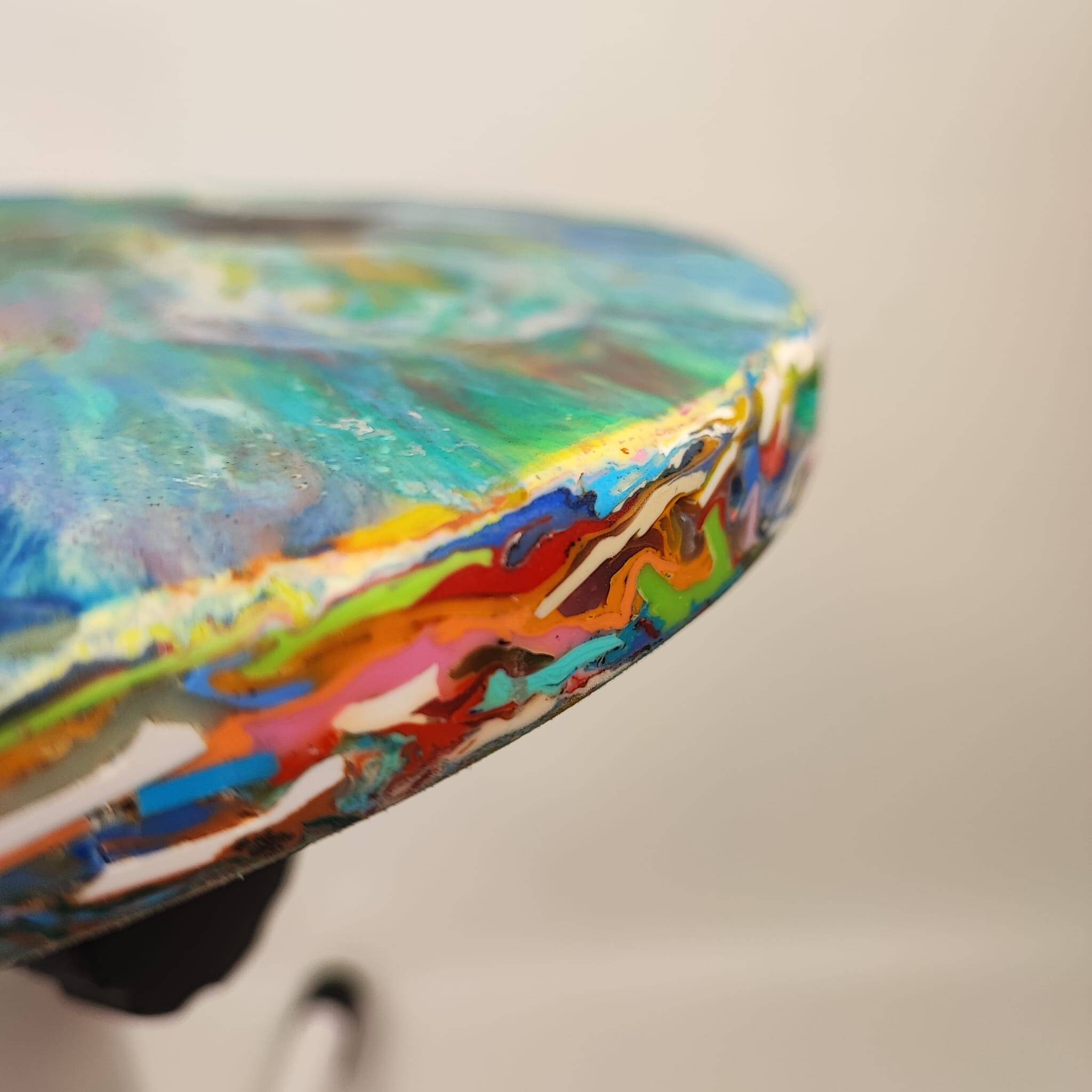 Recycled plastic school stool, 1970s