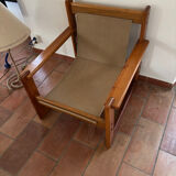 Fauteuil en Pin dans le goût d'Afra et Tobia Scarpa, 1970s