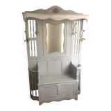 Magnificent mirrored bench-chest cloakroom