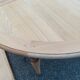 Table à manger ronde extensible rénovée Louis Philippe 120-220cm 19ème