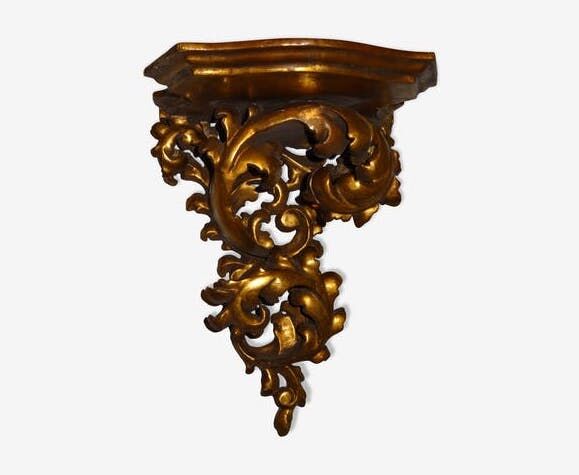 19th century wall console in gilded carved wood