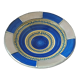 Moroccan dish polychrome faience and silver metal signed