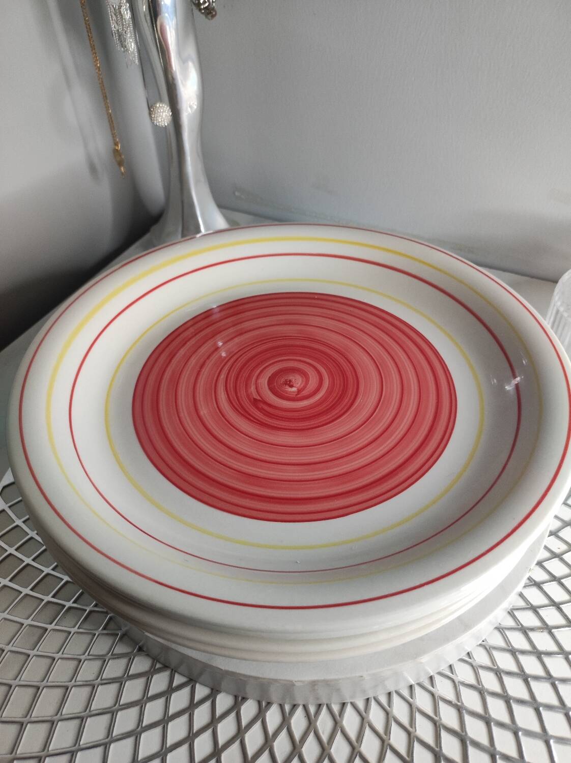 Colorful swirl dinner plates