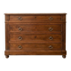 Antique wooden chest of drawers with a marble top.