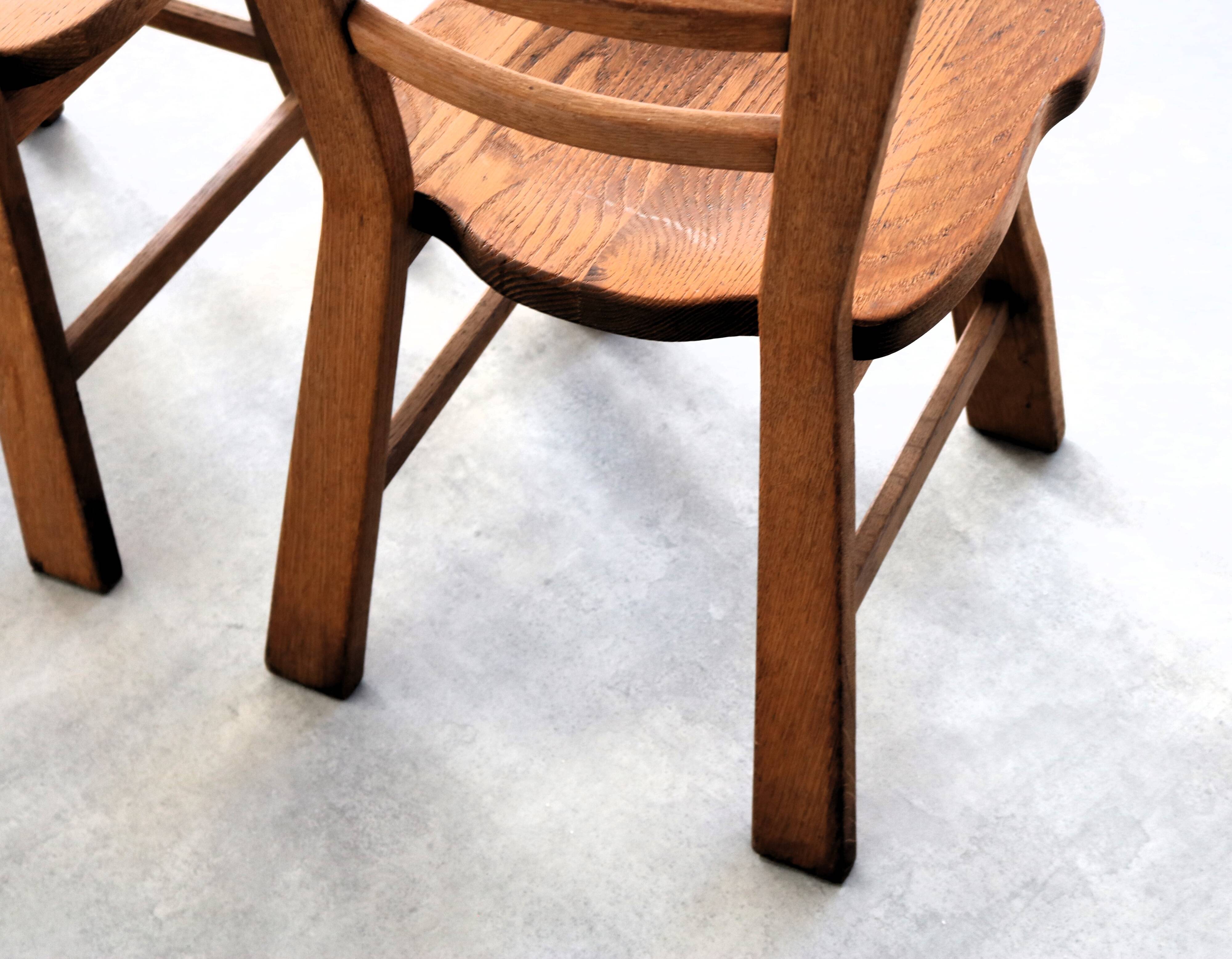 ensemble de 6 chaises à manger brutalistes