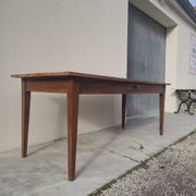 Table de Ferme rustique en merisier massif 19éme - 1m91.5