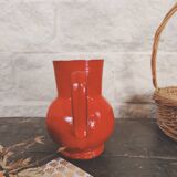 Small red enameled ceramic pitcher Emile Henry