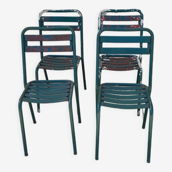 4 chaises bistrot Tolix fer