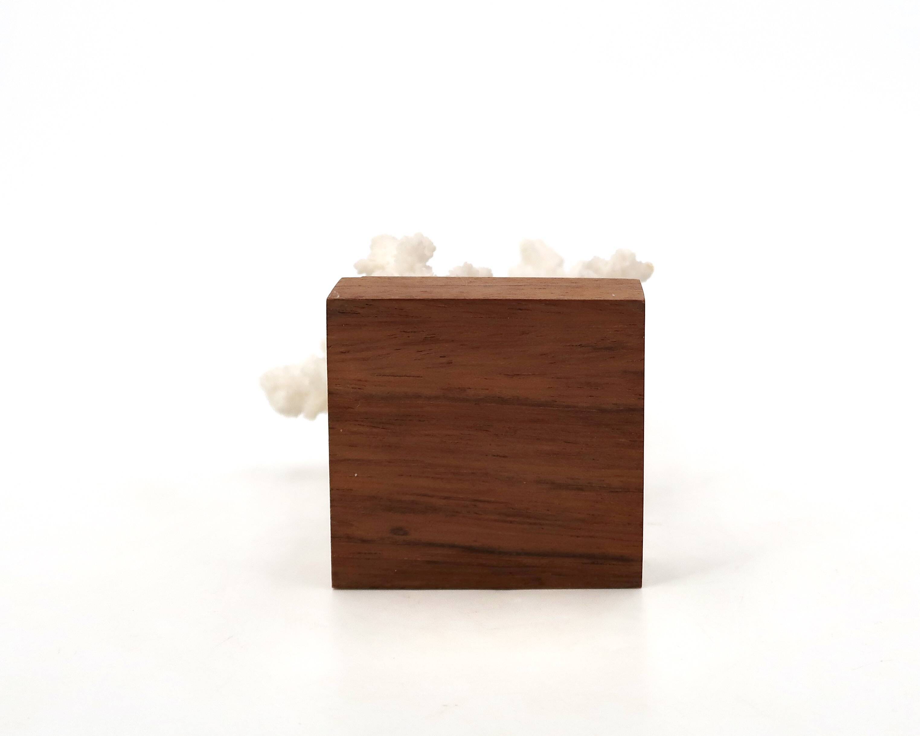 Natural white coral on a wooden base, 1970s.
