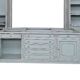 Cabine Armadio Ouverte Classique en Teinte Céleste/Gris Perle avec Îlot C