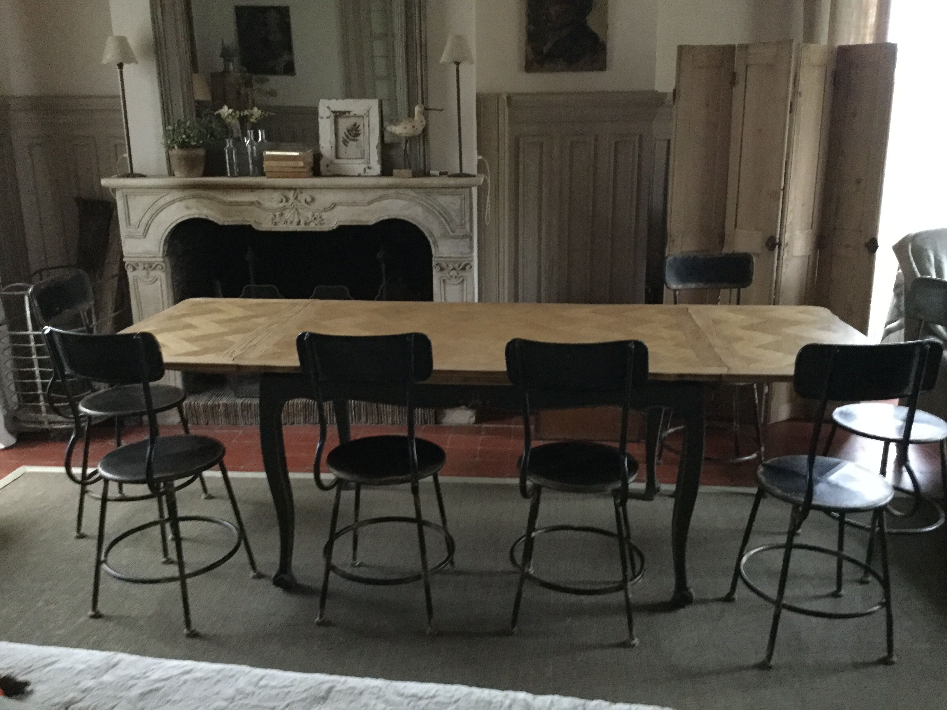 Old dining table with extensions