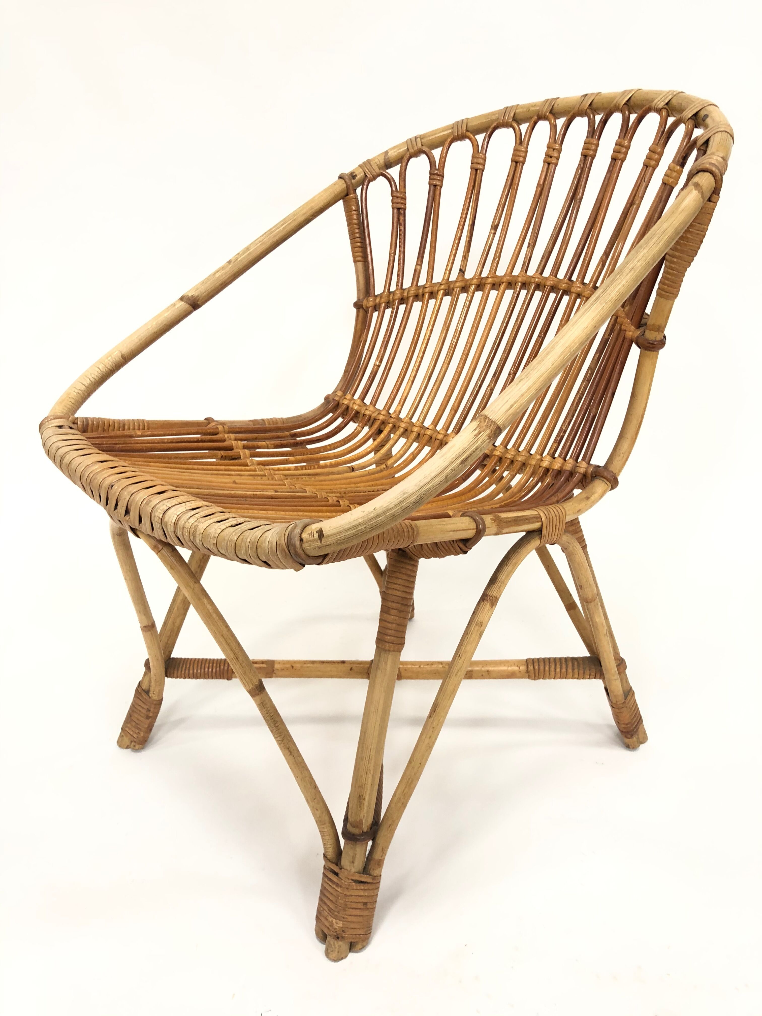 Fauteuil en rotin de Rohe Noordwolde, 1960, Pays-Bas