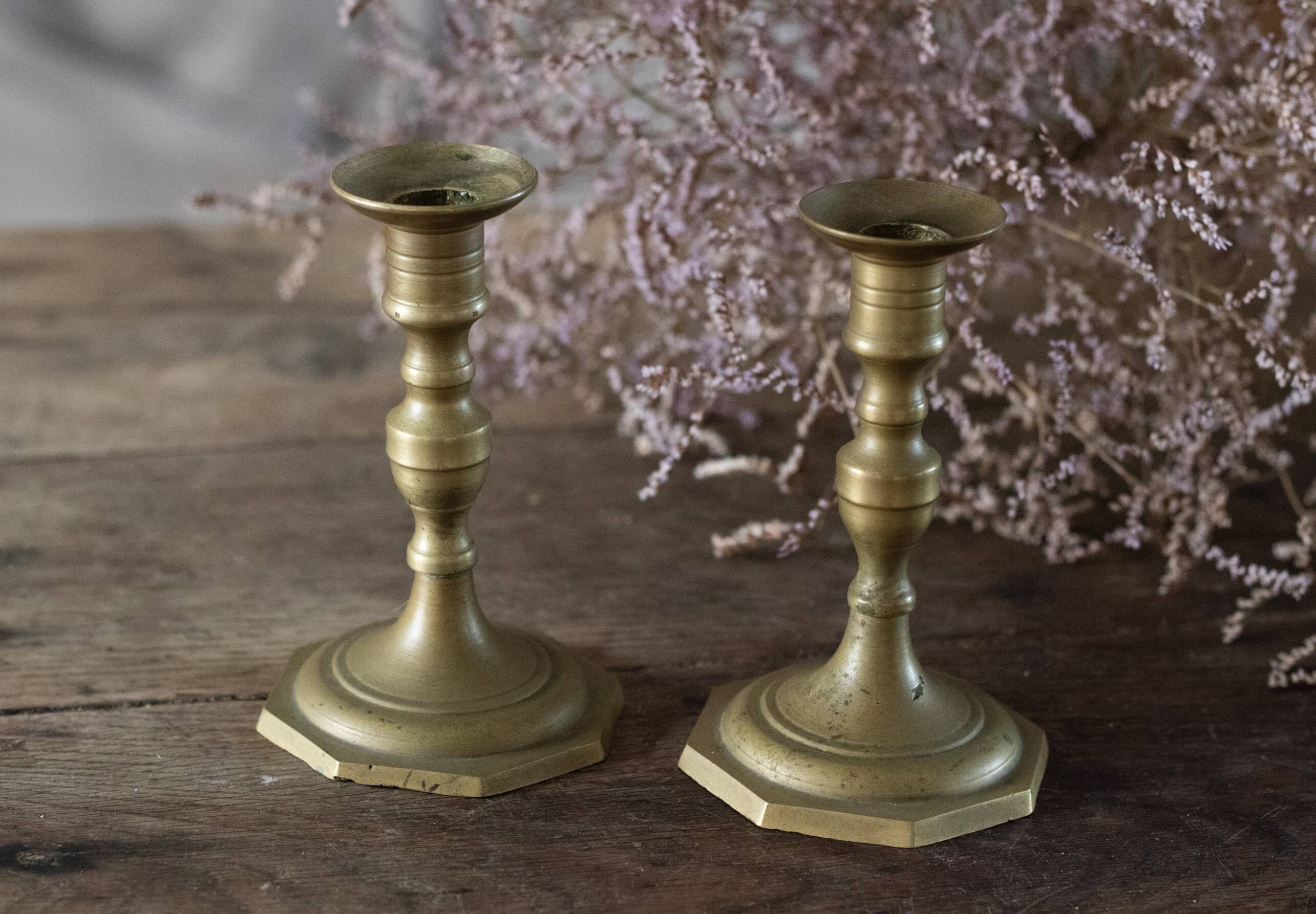 Pair of vintage brass candlesticks