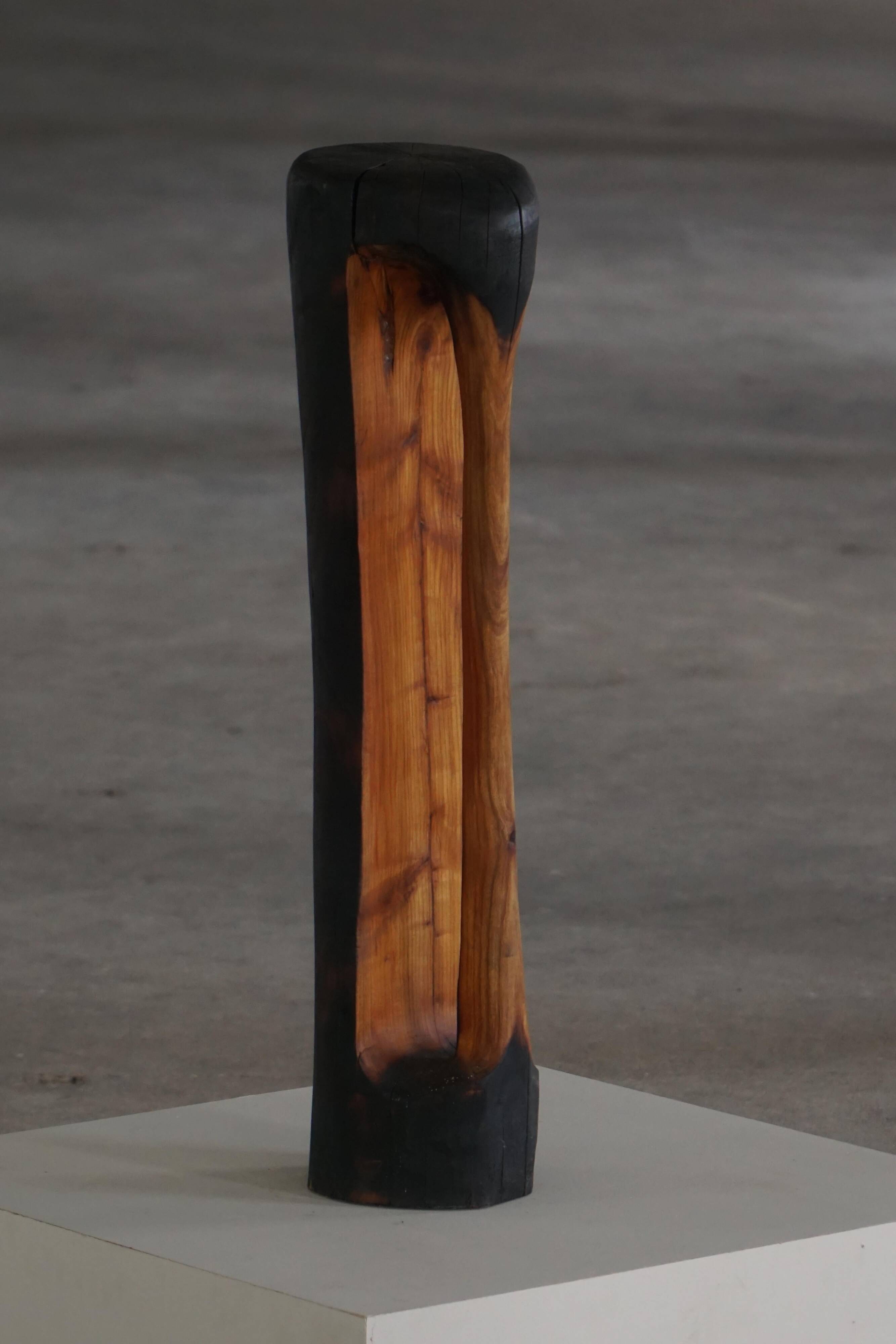 Large wooden sculpture "Black Elegance" by Ole Wettergren, Denmark, 1990s.